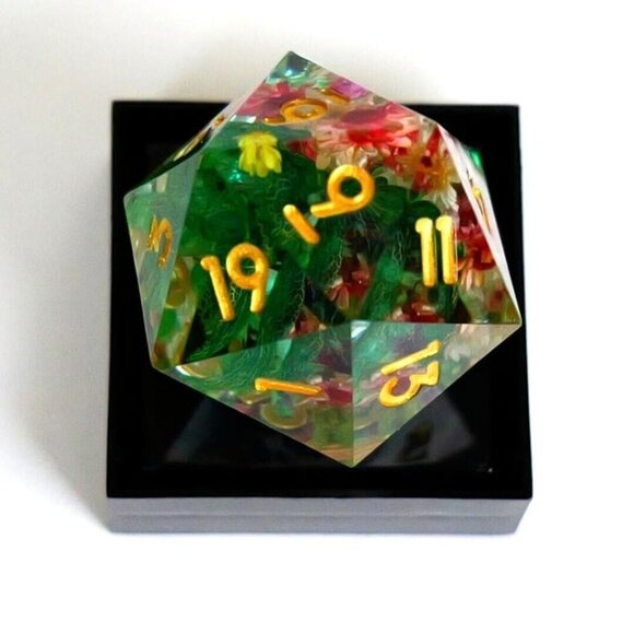 NEW - Single Dice‎ (Die) - Spring Sanctuary - 34mm D20 - Dungeons and Dragons - Picture 5 of 6